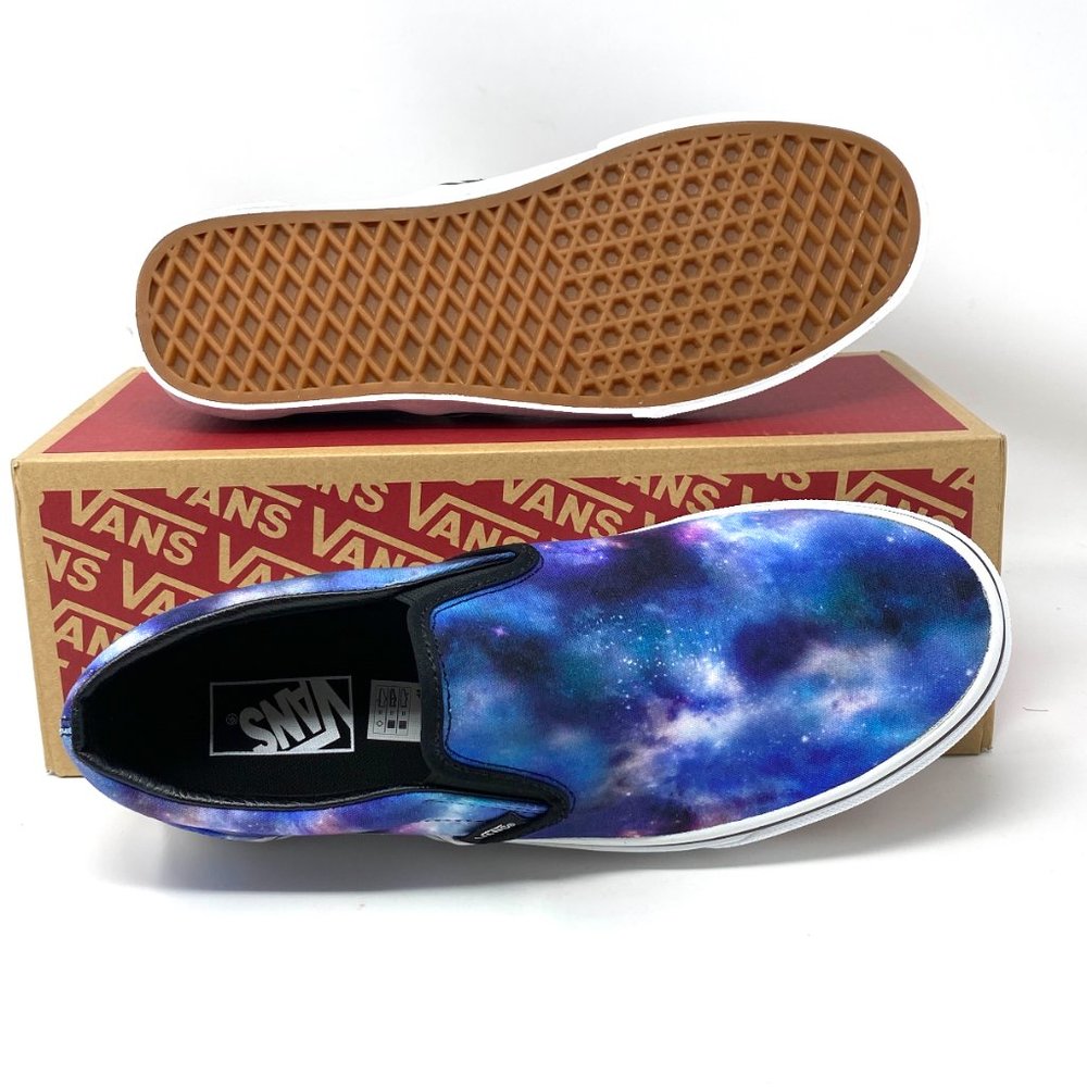 VANS Classic Slip-On Galaxy Blue White Canvas Sneakers Men's Size VN0A33TBG4F - Picture 2 of 11